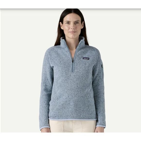 Patagonia Better Sweater Jacket Women Small 1/4 Zip Fleck Blue - Picture 2 of 6